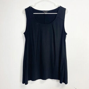 Susan Lawrence Shirt Womens Large Black Sleeveless Stretch Scoop Blouse Tank Top